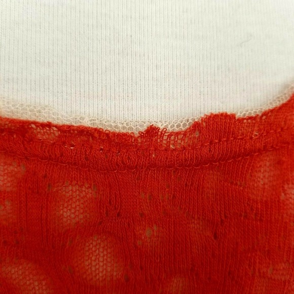 Hem & Thread Lace Net dress Sleeveless Boho Summer Tangerine - Picture 8 of 10